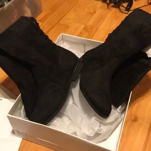 Suede knee high boots